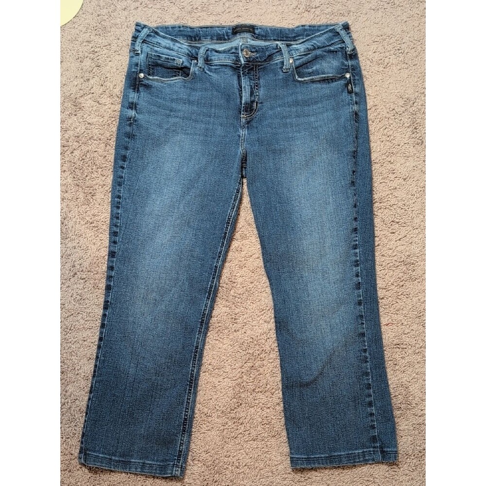 Silver Jeans Women's Straight Leg Mid-Blue Denim W34/L33